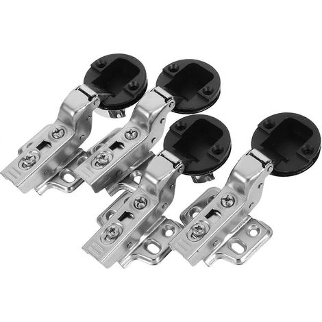 Tofficu Lot de 4 charnières à amortisseur silencieux pour porte vitrée de placard de cuisine (1/5)