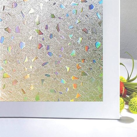 2pcs film de verre 3D effet coloré film de fenêtre 45 X100 cm (éclats de couleur), film de masquage adhésif électrostatique pour fenêtres, film électr (1/5)