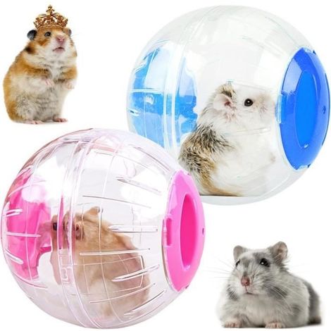 2 Pièces Boule d'exercice Hamster, Transparente, 12 cm, PC, Pour Rongeurs Nains (1/4)