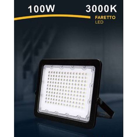Trade Shop - LED-Strahler 100W Ultraflacher Außenstrahler Schwarz IP65 Licht 6500K 4000K 3000K FS100W-N -