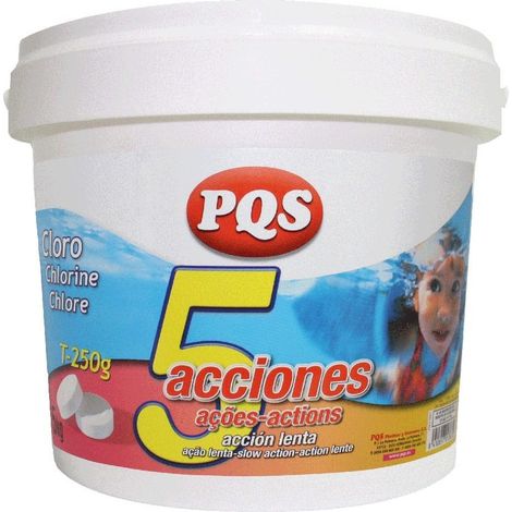 Cloro en tabletas 5 acciones, bote 5 kg