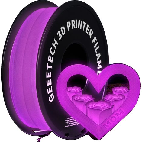 Filamento PLA, fosforescente, alta compatibilità, rosa (1/2)