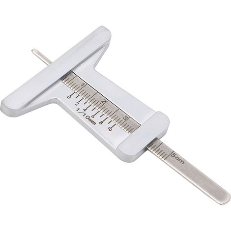 Profiltiefenmesser aus Edelstahl, tragbar, für Auto und Motorrad, 0 bis 50 mm (1/5)