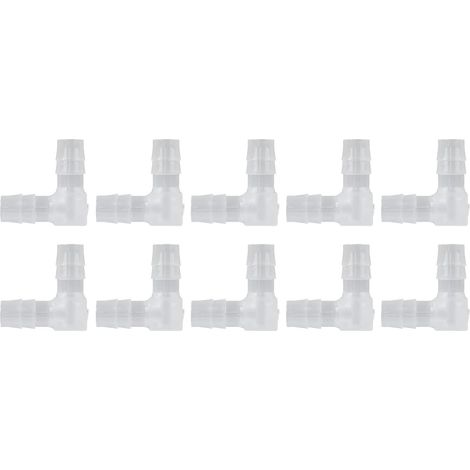 Raccord de Tuyau Coudé, Raccords de Tuyau Coudés en Plastique, Raccord D'eau à Angle de 90 Degrés en Forme de L, Raccord Coudé à Diamètre égal, Raccords Barbelés(8mm) (1/5)