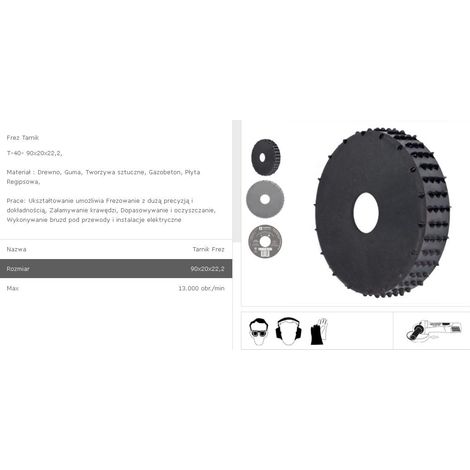 Tarpol tarnik - frez fi - 90mm x 20 x 22,2mm t-40 (1/2)