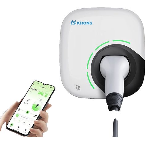 Cargador para vehículos eléctricos, corriente ajustable, controlado por aplicación, 11 kW 16 A trifásico, tipo 2 (1/2)