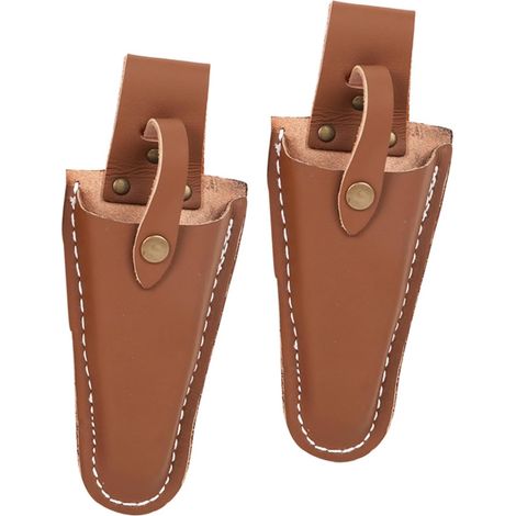 Étui en cuir marron pour ciseaux de jardin, protection pinces, 2 (1/5)