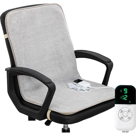 Coussin chauffant avec dossier, chauffage de chaise pour chaise de bureau, coussin chauffant, coussin de siège chauffant, 9 niveaux de température réglables, minuterie de 1 à 12 heures (1/5)