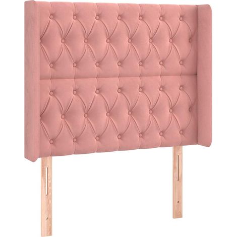 Maison Exclusive - Cabecero con orejas de terciopelo rosa 93x16x1 (1/5)