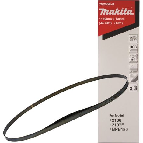 MAKITA 792559-8 (pkt of 3) Bandsaw blade 1140mm x 13mm x 18TPI (1/2)