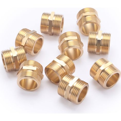 Noyon & Thiebault – Mamelon double mâle laiton à visser – Raccord 20x27 mm – Pression 10 bar – Température 5°C à 90°C – Installation facile avec joints en fibres