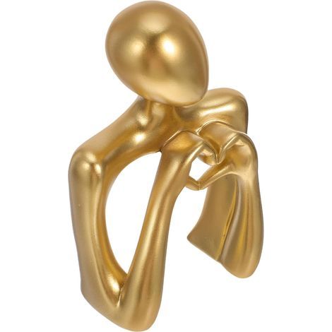 Heart Hand Sculpture in Golden Resin for Desk Decoration and (1/5)