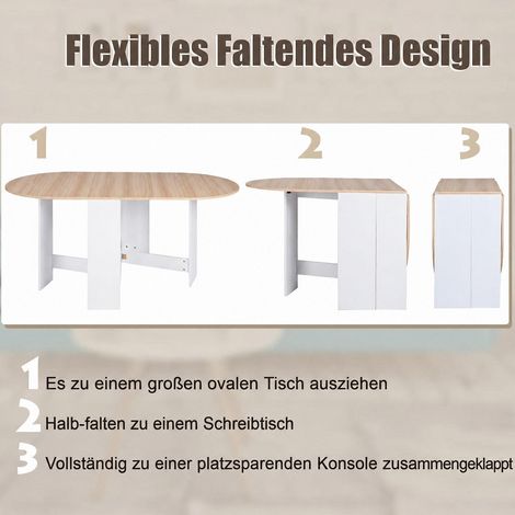 Folding White Table for 4-7 People, 163x80x75 cm (1/5)