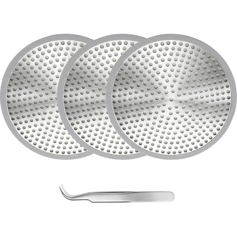 Lot de 3 grilles anti-cheveux inox pour douche, baignoire et évier. (1/5)
