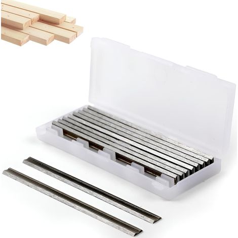 Planing Knife Set of 10 82mm Electric Planer Knife HSS Kit 82 x 0.5 x 1.2 mm Reversible Blade Suitable for Planer Hand Planer Woodworking Machine (1/5)