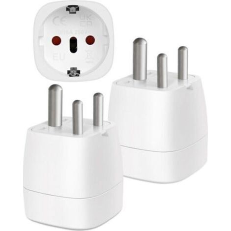 【2 Pièces】 Adaptateur Prise Inde, Adaptateur Voyage Accessoires, EU vers Prise de Type D, Adaptateur de Voyage pour Inde, Népal, Sri Lanka, Mozambique (1/5)
