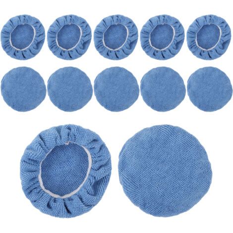 Bonnets de polissage de voiture en microfibre, 12 pièces, 5 à 5,7 pouces, couverture de tampon de polissage à forte absorption douce pour polisseuse. (1/5)