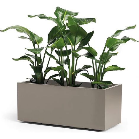KEBE - VASO RETTANGOLARE IN RESINA-TORTORA / 99.5x39.5x39.5