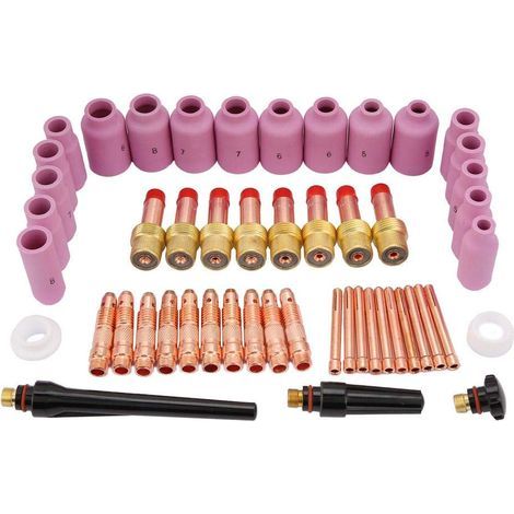 51pcs Consommables TIG, Équipement de Soudage TIG avec Buse de Chalumeau Série WP-17/18/26 (1/4)