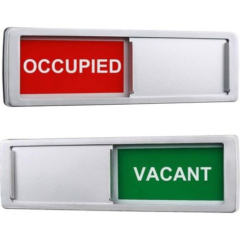 Indicateur de porte coulissante libre/occupée : indique si une pièce est libre ou occupée. 17,8 cm x 5,1 cm – Argent. (1/5)