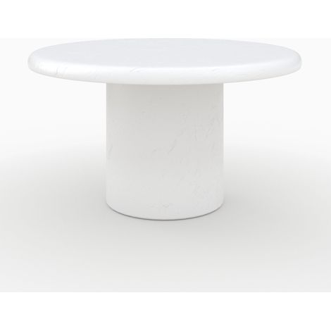 Mesa de centro redonda en concreto blanco roto - Lulli (1/4)