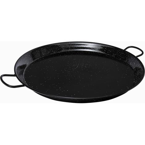 Paellera Acero Esmaltado 60cm Gas Vitrocerámica Placa Eléctrica Negro 20Comensales Vaello