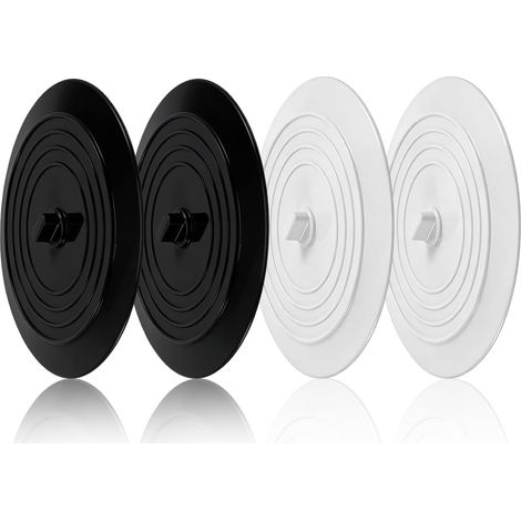 4 Pièces Bouchon Évier Silicone 15cm Universel Poignée Ergonomique pour Cuisine Salle de Bain Douche (1/5)
