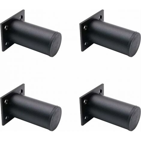 4PCS De Meubles Réglables Noir Mat , En Alliage D'aluminium 38x80 Mm, Pieds De Meuble Tv Pour Table Basse D'armoire, Pied De Support Pour Canapé De Meuble (1/5)