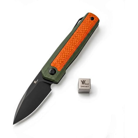 Klappmesser D2 Stahl Limitierte Edition Orange G10 Carbon Fiber SKIFF Kugellager