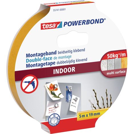 Tesa Powerbond Indoor ruban adhésif double face blanc 19 mm (1/5)