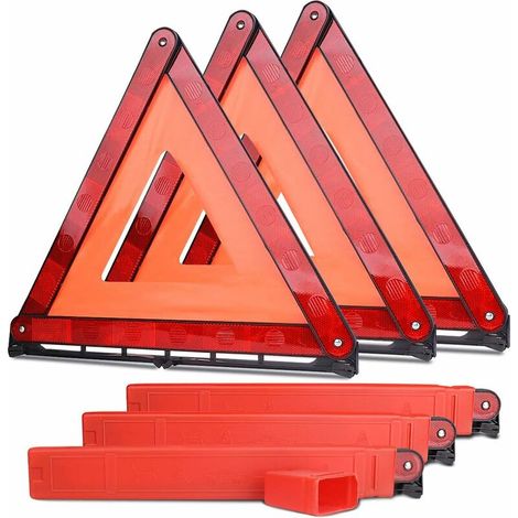 Safety Triangle Kit Road Emergency Early Warning Sign, Foldable 3 Pack