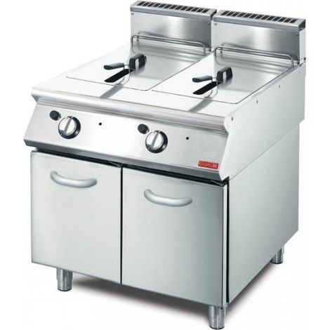 Friteuse GAZ double 2 x 13 Litres sur placard neutre, GAZ