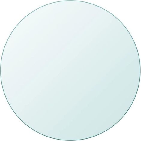 Dessus de table ronde en verre trempé - - M28403 - 500 mm - Épaisseur 8 mm - Transparent (1/4)