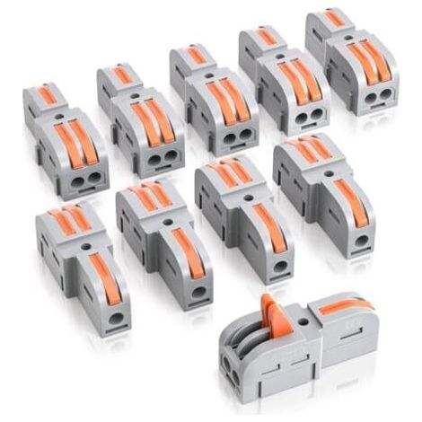 10 pinces de connexion 1 - in 2 out pour connecter trois animaux avec levier connecteur câble pince 0,2-4mm² projets bricolage IN OUT (1/5)
