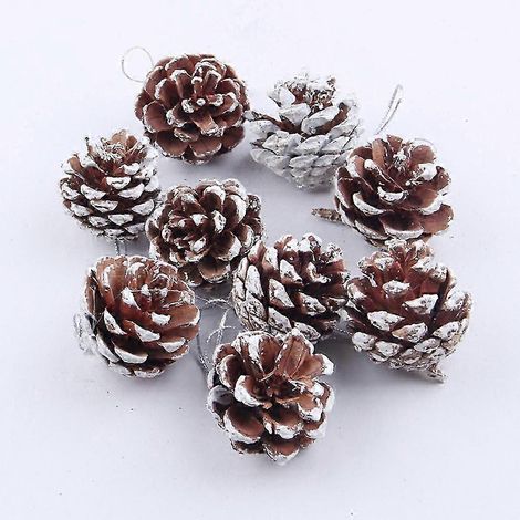 Décorations de sapin de Noël multicolores (9 pièces) : cônes, boules à suspendre, taille unique. (1/3)