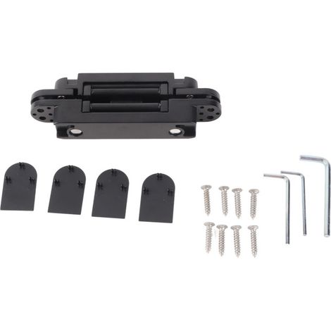 Beyamis Charnières de porte réglables 180° - Pliaire 3D avec vis, support 40 kg pour porte bois (noir) (1/5)