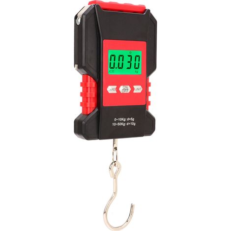 Balance suspendue numérique étanche acier inoxydable portable pêche crochet en S 0-50kg modèle WH A28 (1/5)