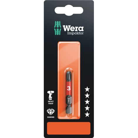 Wera 851/4 IMP DC SB Impaktor Bits, PH 3 x 50 mm 05073957001 (1/5)