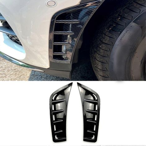 Deux enjoliveurs latéraux de spoiler de pare-chocs avant en fibre de carbone pour les modèles Mercedes-Benz Classe GLC, GLC260 et GLC300 de 2020. (1/5)
