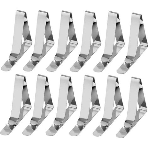 Pince spéciale pour nappe, pince à nappe en acier inoxydable, poignée de support antidérapante réglable, argent. (1/5)