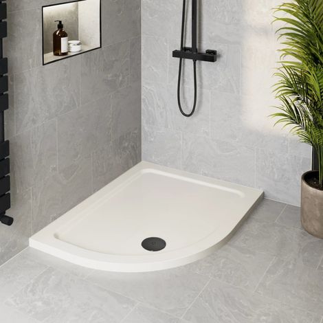 1000 x 800mm Low Profile Non Slip Offset Quadrant Shower Tray and Waste - Left Hand (1/3)