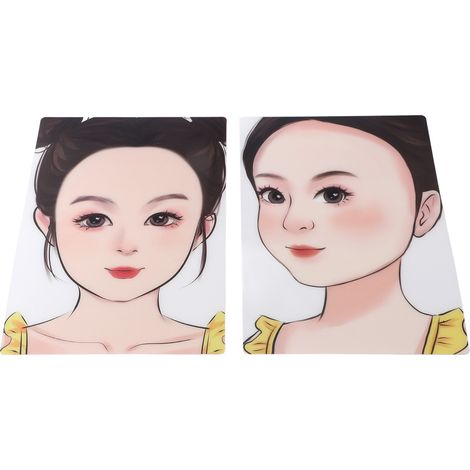 Lot de 2 planches d'entraînement pour maquillage d'enfant, réutilisables et lavables, gabarits pour exercices de peinture et maquillage (1/5)