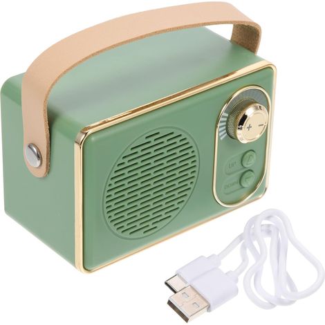 Enceinte sans Fil Portable 5.0 Haut-Parleur stéréo en Plastique Vert 500mAh, Compatible Carte et clé USB, pour fête et Piscine (1/5)