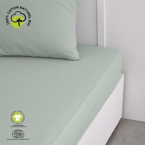 Matratzenbezug - HEUTE - 160 x 200 cm + 30 cm - Baumwolle - Bio Celadon (1/3)