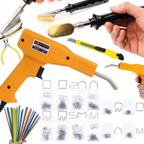 Rosfix Set Kunststoffschweißgerät & Heißklammergerät – 230 V, 50 W, 800 Klammern, 5 Schweißdrähte Für PP, PE, ABS, PVC Reparaturset für Stoßstangen & Kunststoffteile (1/5)