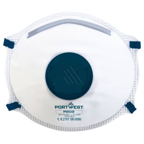 Mascarilla de protección respiratoria en forma de copa con válvula Dolomite FFP2 P203