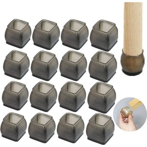 16 embouts de chaise, housses élastiques en silicone pour pieds de table et de chaise, (1/5)