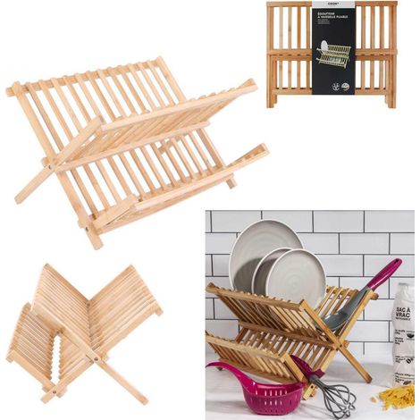 Égouttoir à Vaisselle - COOK CONCEPT - Pliable - Bambou (1/5)