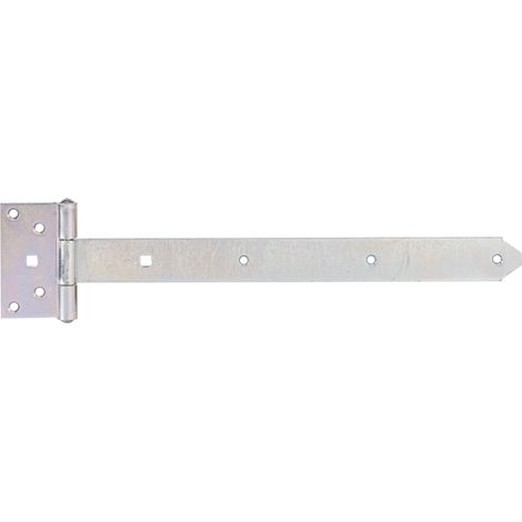Penture anglaise avec goupille rivetée passivée penture 391 x 40 mm charnière 103 x 59 mm (1/3)