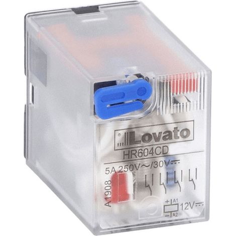 Rele' industriale Lovato HR604CD024 24VDC 5A 4 contatti con indicatore led (1/4)
